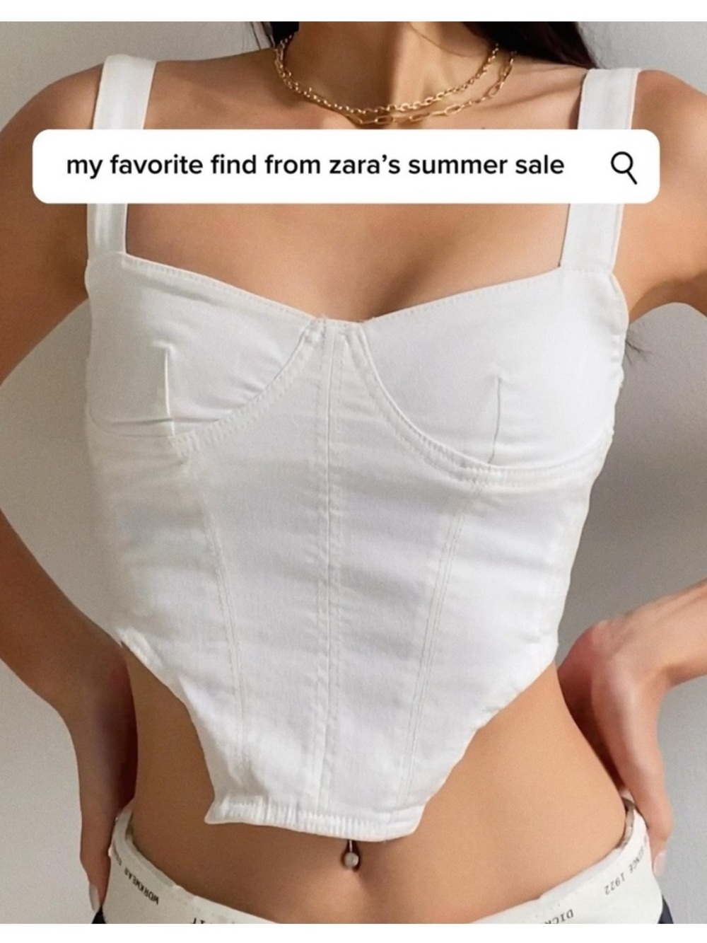 Zara White Corset Crop Top